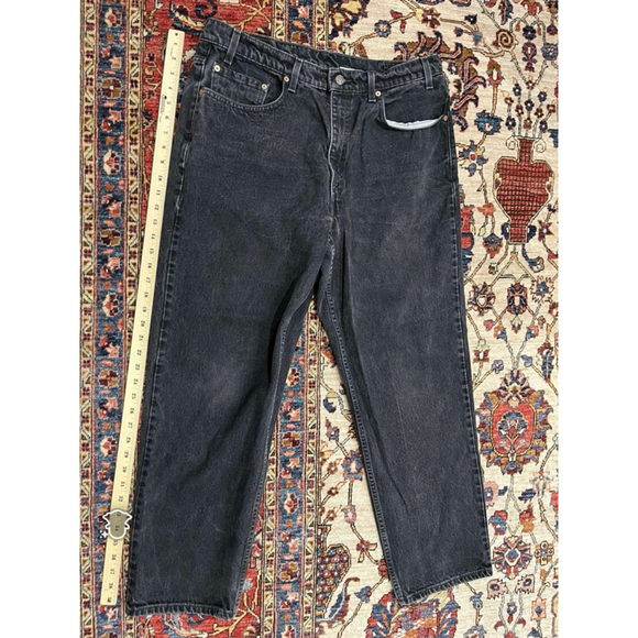 Vintage Levis 550 Black Faded Relaxed Fit Denim Jeans Size 38x30 - Picture 2 of 11